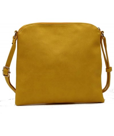 Medium Crossbody Bag for Women | Shoulder Handbags for Women with Multiple Compartments | PU Leather Yellow $9.68 Crossbody Bags