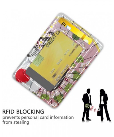 Japanese Woman Cherry Umbrella Slim Minimalist Wallet Rfid Blocking Card Wallets PU Leather Front Pocket Wallets $10.79 Wallets