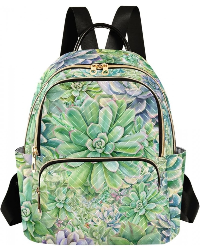 Watercolor Succulents Backpack Purse for Women Small Mini Women's Fashion Backpack with Strap Handbag Lady Purse,M Small $20....