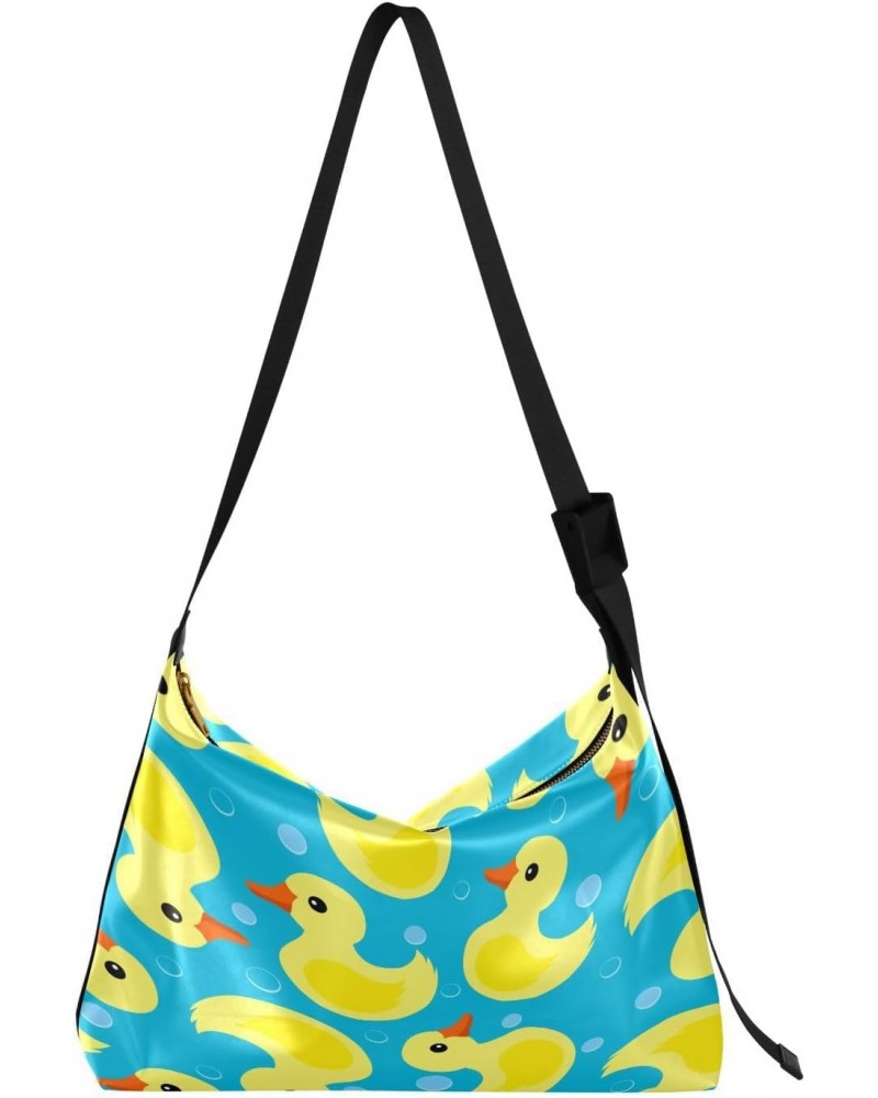 Cute Yellow Rubber Ducks Pattern Hobo Crossbody Bags for Women Leather Large Shoulder Bag Cross Body Trendy Womens Tote Bags ...