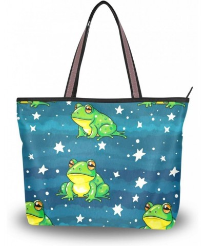 Women Tote Bags Frog Star Top Handle Satchel Handbags Shoulder Bag for Shopping 20849503 $12.38 Totes