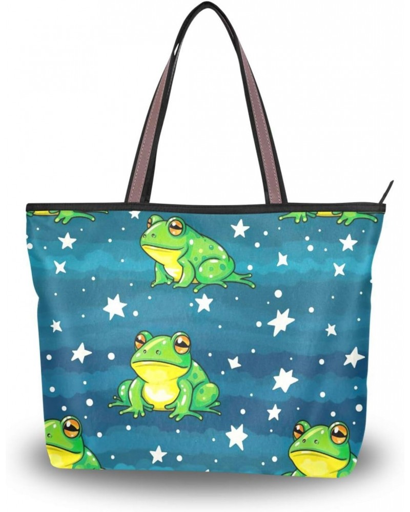 Women Tote Bags Frog Star Top Handle Satchel Handbags Shoulder Bag for Shopping 20849503 $12.38 Totes