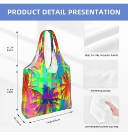 Head Of The Lord Buddha Single Shoulder Commuter Canvas Tote Bags For Women And Men Psychedelic Palm Tree $10.77 Totes