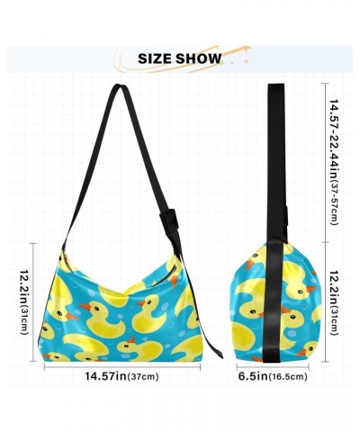 Cute Yellow Rubber Ducks Pattern Hobo Crossbody Bags for Women Leather Large Shoulder Bag Cross Body Trendy Womens Tote Bags ...