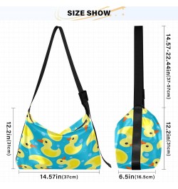 Cute Yellow Rubber Ducks Pattern Hobo Crossbody Bags for Women Leather Large Shoulder Bag Cross Body Trendy Womens Tote Bags ...