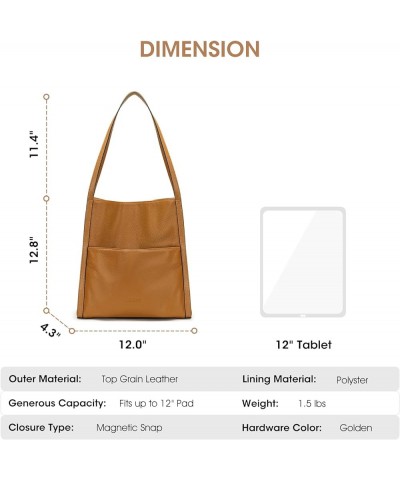 Women Shoulder Bag Genuine Leather Totes Purses and Handbags Medium Size Brown $32.25 Satchels