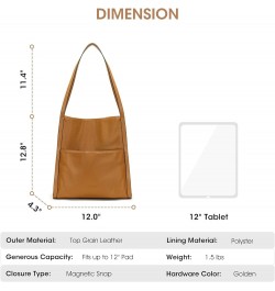 Women Shoulder Bag Genuine Leather Totes Purses and Handbags Medium Size Brown $32.25 Satchels