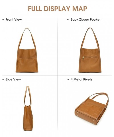 Women Shoulder Bag Genuine Leather Totes Purses and Handbags Medium Size Brown $32.25 Satchels