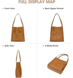 Women Shoulder Bag Genuine Leather Totes Purses and Handbags Medium Size Brown $32.25 Satchels