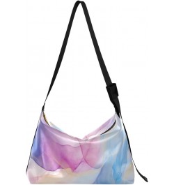 Autumn Apple Trees Large Leather Crossbody Bag, Fashion Crossbody Bag, Man Leather Bag Blue and Pink Painted-1 $17.63 Hobo Bags