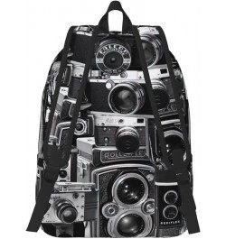 Cool Camera Collection Print Casual Double Shoulder Daypack,Anti-Theft Travel Canvas Backpack For Men And Women Black Small $...