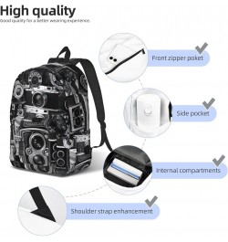 Cool Camera Collection Print Casual Double Shoulder Daypack,Anti-Theft Travel Canvas Backpack For Men And Women Black Small $...