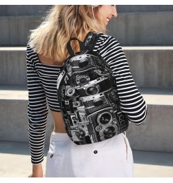 Cool Camera Collection Print Casual Double Shoulder Daypack,Anti-Theft Travel Canvas Backpack For Men And Women Black Small $...