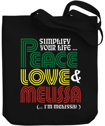 Simplify your life Peace, Love Melissa (I'm Melissa) Canvas Tote Bag 10.5" x 16" x 4 $17.60 Totes