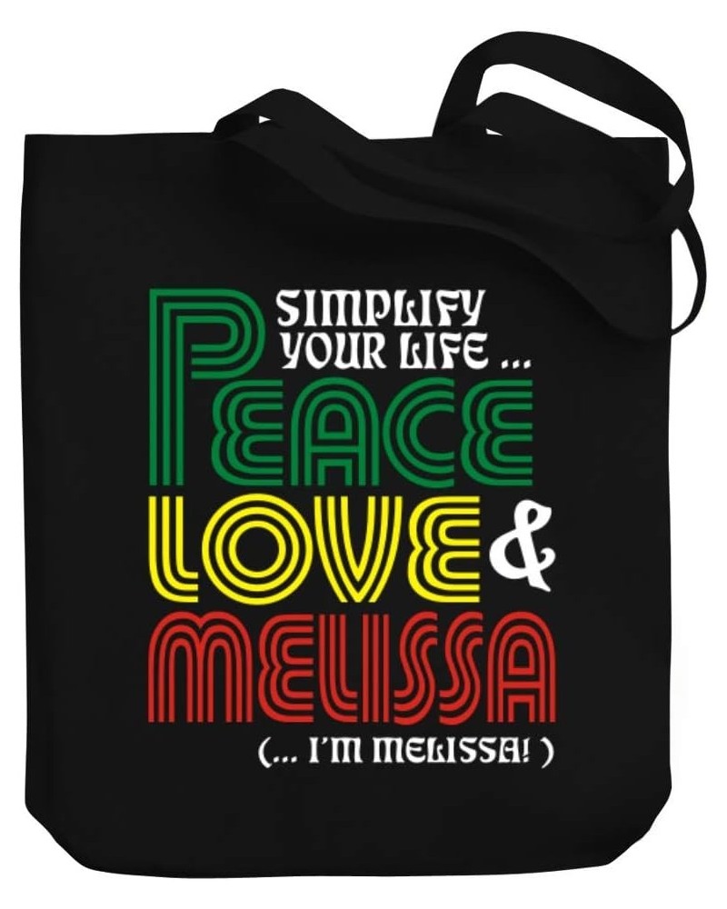 Simplify your life Peace, Love Melissa (I'm Melissa) Canvas Tote Bag 10.5" x 16" x 4 $17.60 Totes