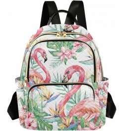 Women Backpack Tropical Jungle Flamingo Flower Anti-Theft Travel Backpack with Luggage Belt Lightweight Handbag Lady Purse Ro...