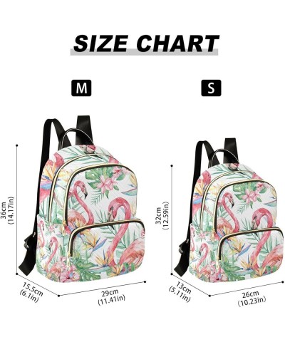 Women Backpack Tropical Jungle Flamingo Flower Anti-Theft Travel Backpack with Luggage Belt Lightweight Handbag Lady Purse Ro...