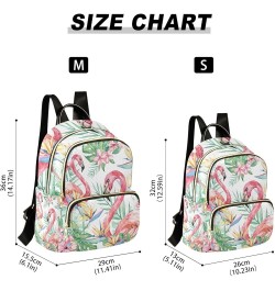 Women Backpack Tropical Jungle Flamingo Flower Anti-Theft Travel Backpack with Luggage Belt Lightweight Handbag Lady Purse Ro...