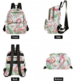 Women Backpack Tropical Jungle Flamingo Flower Anti-Theft Travel Backpack with Luggage Belt Lightweight Handbag Lady Purse Ro...