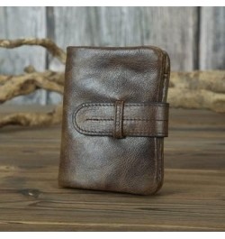 Soft Leather Retro Old Wallet Men's Two-fold Wallet Long Wallet Women's Wallet Short (Color : C) C $53.96 Wallets