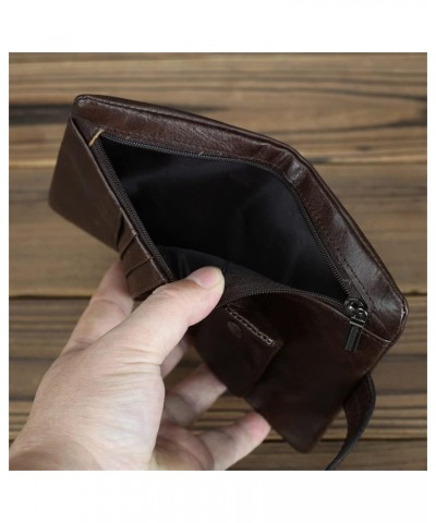 Soft Leather Retro Old Wallet Men's Two-fold Wallet Long Wallet Women's Wallet Short (Color : C) C $53.96 Wallets