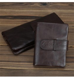 Soft Leather Retro Old Wallet Men's Two-fold Wallet Long Wallet Women's Wallet Short (Color : C) C $53.96 Wallets