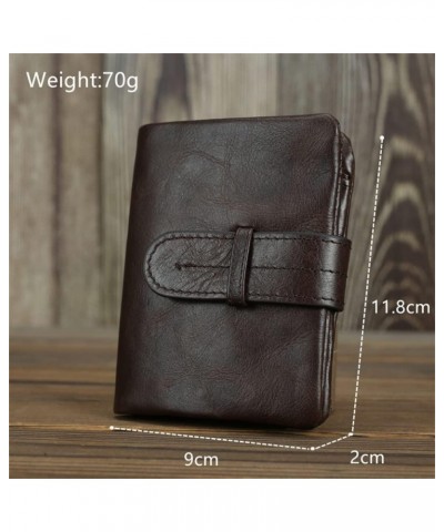 Soft Leather Retro Old Wallet Men's Two-fold Wallet Long Wallet Women's Wallet Short (Color : C) C $53.96 Wallets