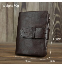 Soft Leather Retro Old Wallet Men's Two-fold Wallet Long Wallet Women's Wallet Short (Color : C) C $53.96 Wallets